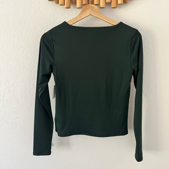 NWT Old Navy Emerald Green V neck Long Sleeve Women Size Small - Picture 4 of 5